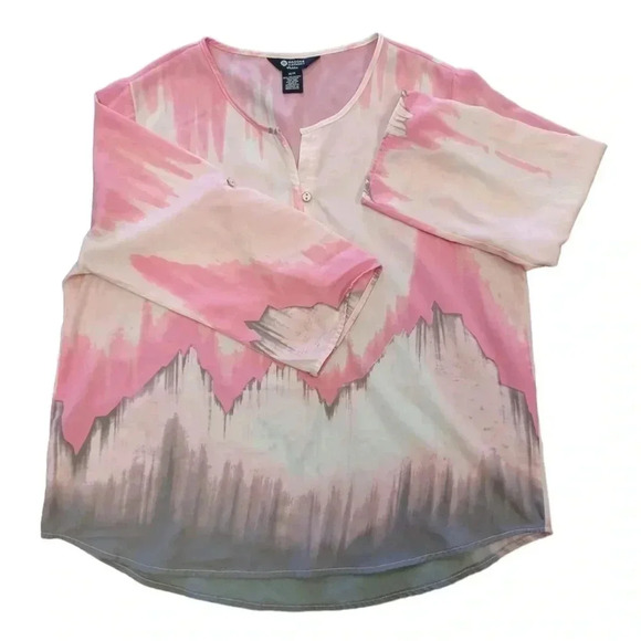Haggar Clothing Co Petite Pink & White  Blouse Top Size Medium - Picture 6 of 9